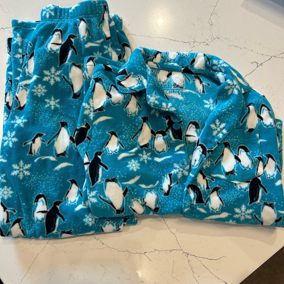 Kids Teal Penguin Pajama Set - Picture 1 of 1